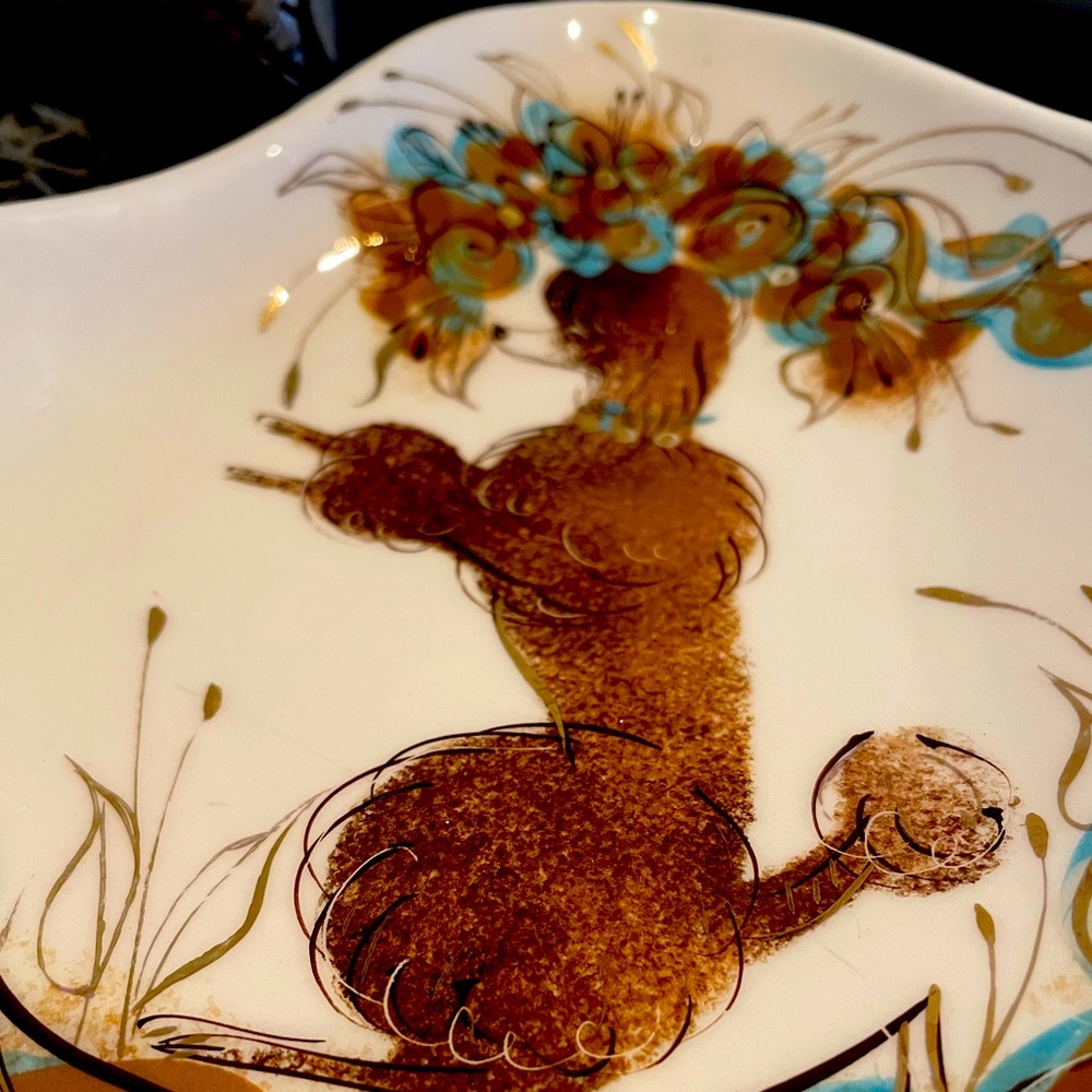 vintage Sascha  Brastoff poodle ashtray/plate